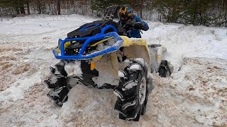 Deep Snow Rip Can Am Renegade amp Outlander [upl. by Furnary303]