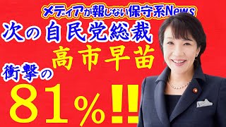 高市前総務相が衝撃のアンケート結果を叩きだす！！次の自民党総裁に高市氏が脅威の81％！！横浜市長選の結果が高市氏の未来を左右する！！【メディアが報じない保守系News】【横浜市長選】【高市早苗】 [upl. by Inat]