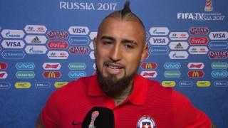 Arturo Vidal  PostMatch Interview  Match 16 Chile v Germany  FIFA Confederations Cup 2017 [upl. by Ainollopa]