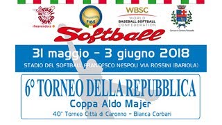 Diretta Softball  Torneo della Repubblica [upl. by Anilatsyrc881]