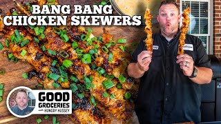 Bang Bang Chicken Skewers  Blackstone Griddles [upl. by Nwahsaj]