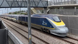 Trains at Rainham station  including Eurostar Class 373 and Southeastern Highspeed [upl. by Willem]