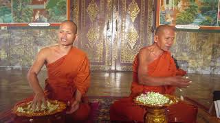 Buddhist monks chant blessing at monastery in Oudong Cambodia [upl. by Taylor660]