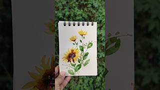 Easy Sunflower 🌻 Painting 🎨🖌️shorts [upl. by Devonne113]