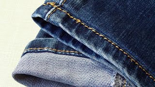 How to Shorten Jeans with Original Hem [upl. by Nathanael387]