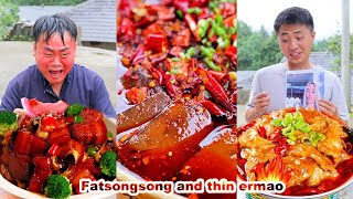 mukbang  Songsong Eating Challenge Spicy Hot Pot  Bread crab  Chinese food  songsong and ermao [upl. by Anisamot]