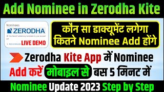 Zerodha में Nominee कैसे Add करें  How to Add Nominee in Zerodha online  Kite App  Chhota Trader [upl. by Sitnalta]