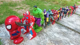 AVENGERS SUPERHERO STORY MARVELS SPIDERMAN VS HULK TRANSFORMERS CAPTAIN AMERICA THANOS 29 [upl. by Orman587]