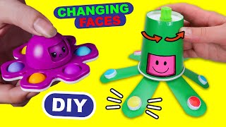 Pop it Octopus  Spinner DIY Face Changing Octopus How to make REVERSIBLE MOOD OCTOPUS [upl. by Aiz]