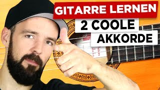 Gitarre lernen  2 coole Akkorde FÜR ANFÄNGER [upl. by Tterag]