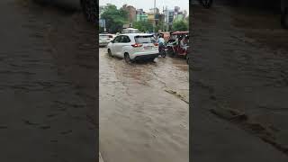 BAD DRAINAGE SYSTEM IN GURUGRAM ™ TODAYS CLIP youtubeshorts automobile travel flood nature [upl. by Yeldah696]