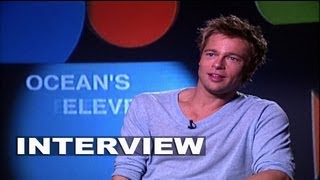 Oceans Eleven Brad Pitt Interview  ScreenSlam [upl. by Ecirahs187]