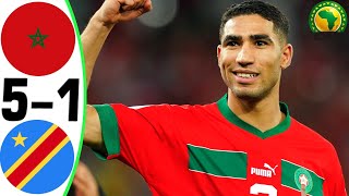 Morocco vs Congo DR 51  All Goals and Highlights  2024 🔥 HAKIMI [upl. by Neerehs]