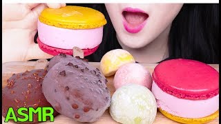 ASMR CHOCOLATE ICE CREAM MOCHI MACARON 초콜릿 아이스크림 스노우 모찌 마카롱 아이스크림 먹방 EATING SOUNDS [upl. by Sherborn]