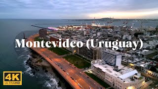 World travel Aerial view of Montevideo Uruguay 4k video [upl. by Matthei]