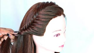 super easy fishtail hairstyle  new gorgeous party hairs [upl. by Aufmann]