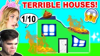 Rating My Boyfriends TERRIBLE HOUSES In Adopt Me Roblox [upl. by Cele]