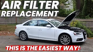 Audi A4 Engine Air Filter Replacement DIY 20092016 [upl. by Rollins760]