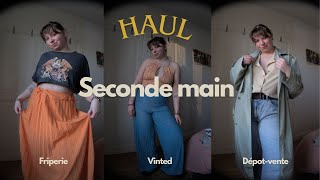 Haul  Seconde main  try on friperie vinted dépôt vente [upl. by Osswald]