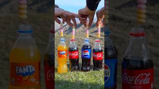 “Mentos in Coke Pepsi and Fanta Who will explode the hardest” 🔥😱 experiment mentos mentoscola [upl. by Hael359]