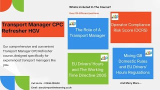 Transport Manager CPC Refresher HGV [upl. by Gwennie]