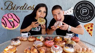 Epic Cheat Day 49  Birdies Donuts Down Town LA amp Pieology Pizzeria [upl. by Klenk593]