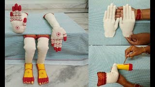 Hands and legs making for devi navaratri idol and varalakshmi devi  abhaya amp hastha for gowridevi [upl. by Lymann378]