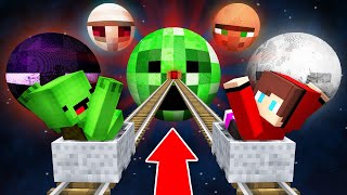 What JJ and Mikey Find inside NEW MOB PLANETS  CREEPER ENDERMAN VILLAGER in Minecraft Maizen [upl. by Caravette]