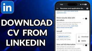 How To Download CV From LinkedIn On Mobile [upl. by Nyltiak157]