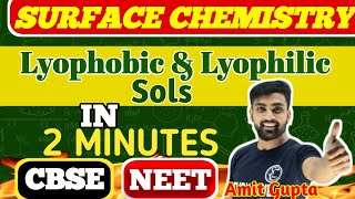 Lyophilic and Lyophobic Sols Class 12  Lyophilic Colloids  Surface Chemistry  Amit Gupta  NEET [upl. by Einama]