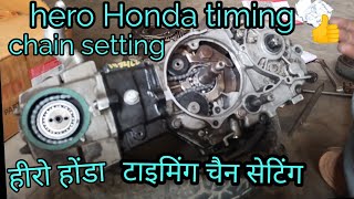 Hero Splendor timing chain setting hero bike ka timing chain kaise set Karenviral video new 🪛 [upl. by Kletter]