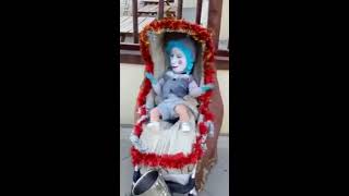 Hilarious Street performer quotMr BABY CLOWN quotpart 1 in Majorca mr bebe pazzo a verona bimbo artist [upl. by Nutsud]