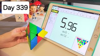 1 Year Cubing Pyraminx Challenge Day 339365 ao5 586  Noob Cuber [upl. by Yahsel]