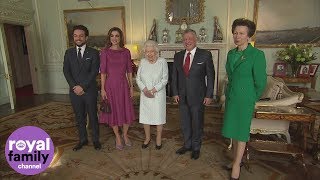 The Queen welcomes King of Jordan and Slovenian President to Buckingham Palace [upl. by Annatnas]