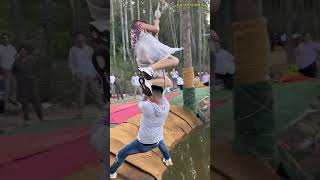 🧚‍♀️This is a fun game 🧚🧚‍♀️🧚‍♂️Rope swing watersports challenge wateswing rshorts [upl. by Essinger83]