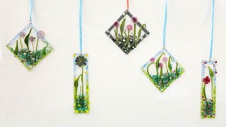 Fused Glass XL Wafer Flowers Suncatcher Project [upl. by Dumm155]