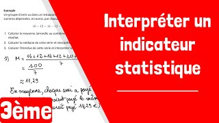 Comment interpréter un indicateur statistique moyenne médiane étendue [upl. by Rees]