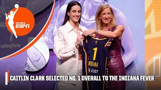 🚨 CAITLIN CLARK SELECTED NO 1 OVERALL BY THE INDIANA FEVER 🚨  WNBA Draft [upl. by Screens]