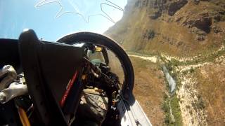 Buccaneer flying through the mountain valleys just a few feet from valley floor and mountain sides [upl. by Isus]