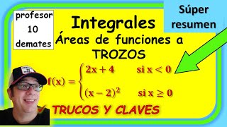 Areas por integrales de una función definida a trozos Ejercicios resueltos [upl. by Assiral]