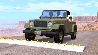 Massive Spike Strip Pileup Crashes 4 – BeamNG Drive  CrashBoomPunk [upl. by Silma367]