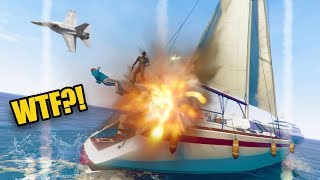 I CALLED AN AIRSTRIKE ON HIS BOAT HE HAD NO IDEA  GTA 5 250 [upl. by Hearsh295]