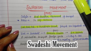 Swadeshi Movement  Handwritten Notes  National Movement  Modern India  An Aspirant [upl. by Nallaf]