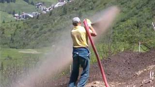 HYDROSEEDING ON SKI SLOPE IDROSEMINA PISTA SCI [upl. by Thgiwed]