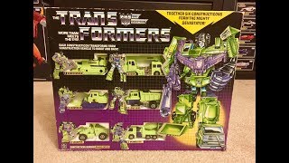 TRANSFORMERS G1 DECEPTICON CONSTRUCTICON  DEVASTATOR GIFTSET UNBOXING TOY REVIEW [upl. by Wade]