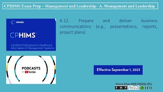 CPHIMS Exam Prep – Management and Leadership– A Management and LeadershipA12  Podcast [upl. by Analed]