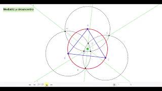 Mediatriz y circuncentro con geogebra [upl. by Naujek]