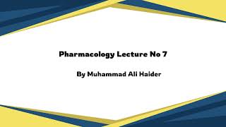 pharmacology lecture No7 katzung pharmacokinetics pharmacodynamics agonist antagonist [upl. by Trebmal200]