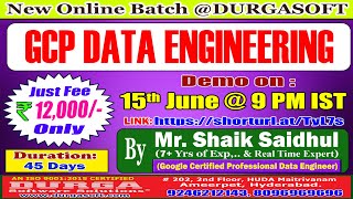 GCP DATA ENGINEERING Online Training  DURGASOFT [upl. by Asiuol514]