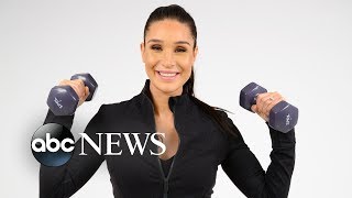 Kayla Itsines shares her goto pregnancy workout  GMA Digital [upl. by Salina]